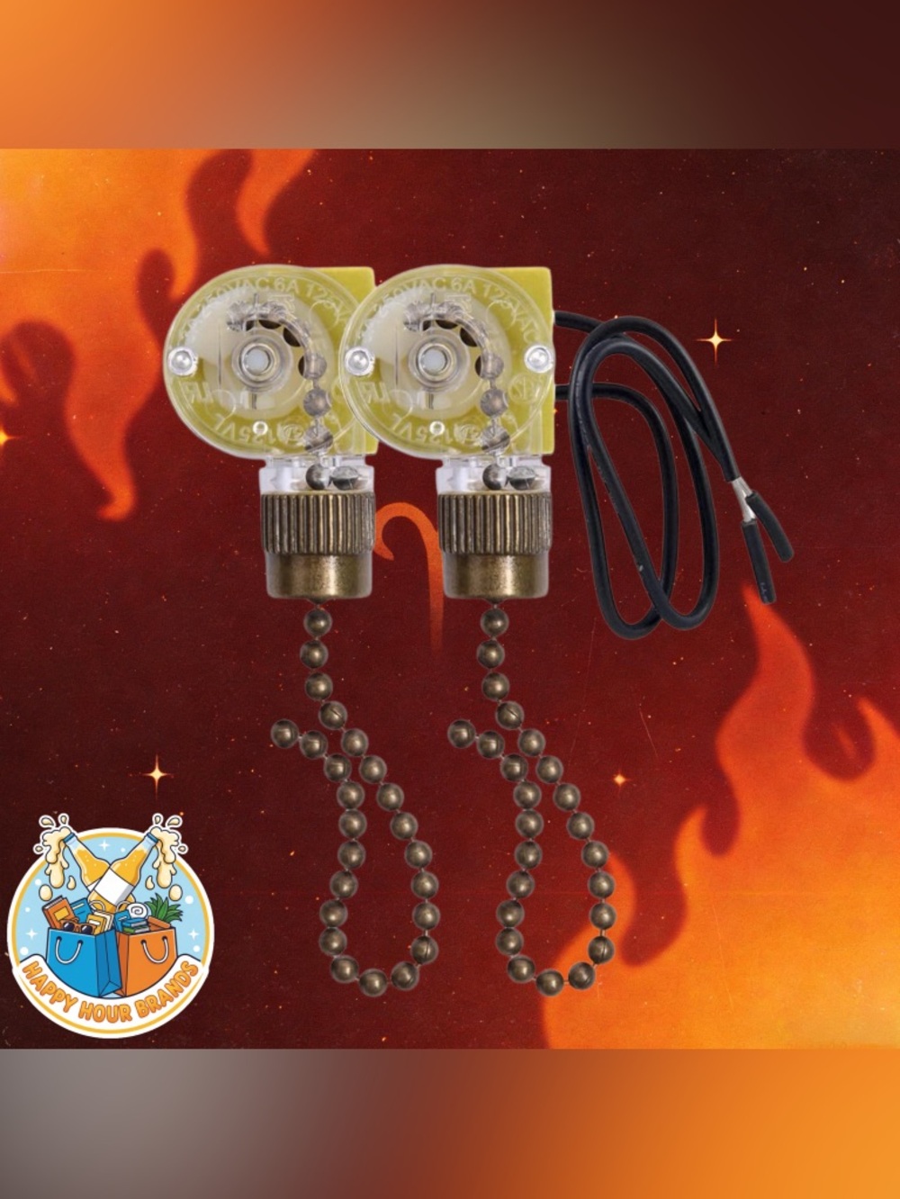 Ceiling Fan Light Switch Zing Ear ZE-109 Two-Wire With Pull Cords for Fans, Lamp